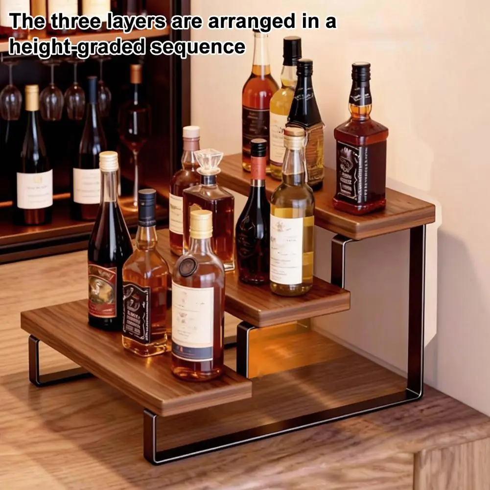 Multi-storey Kitchen Countertop Storage Artifact! Layered Display Stand for Orderly Placing Seasoning Bottles and Cans