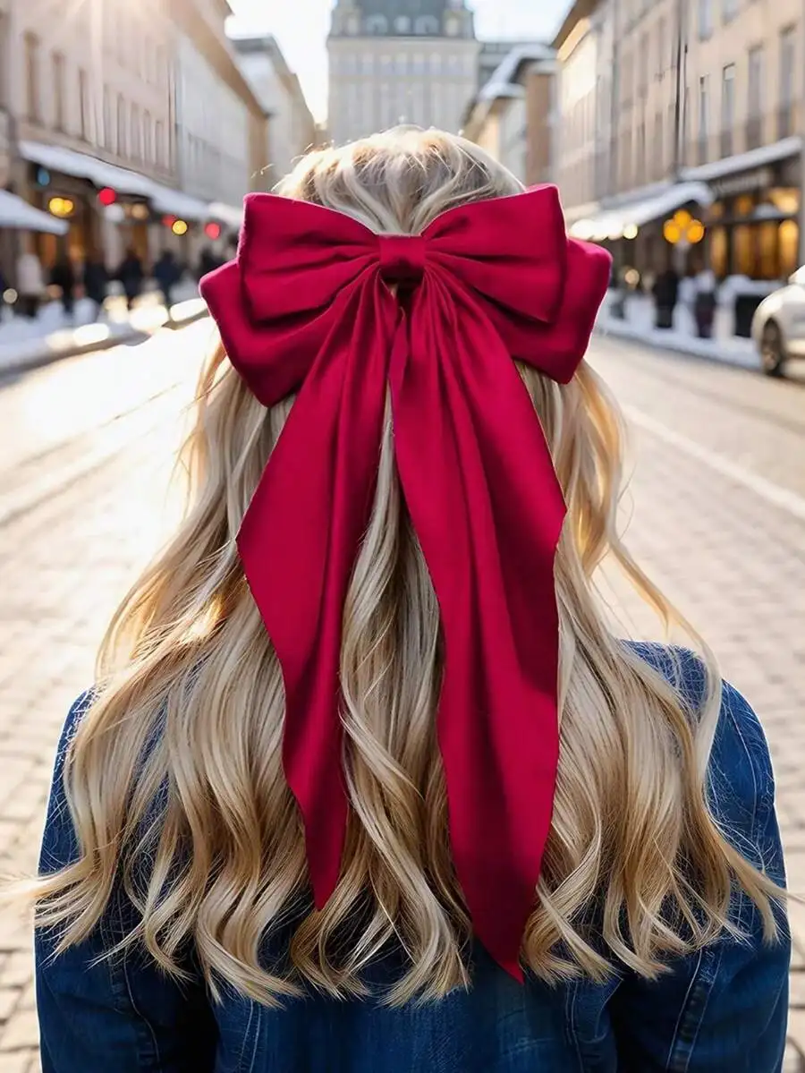 10pcs Random Color Vintage French Bowknot Hair Clips, Elegant Metal Hair Accessories Super Value Set, Suitable For Birthday