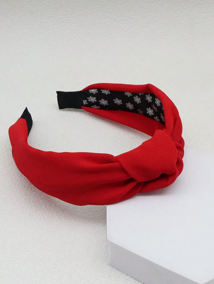 1pc Women's Red Fabric Knot Wide-Brimmed Headband, Accessories,Hairband,Hair Hoop Headbands Head Accessories Beauty Home Hair