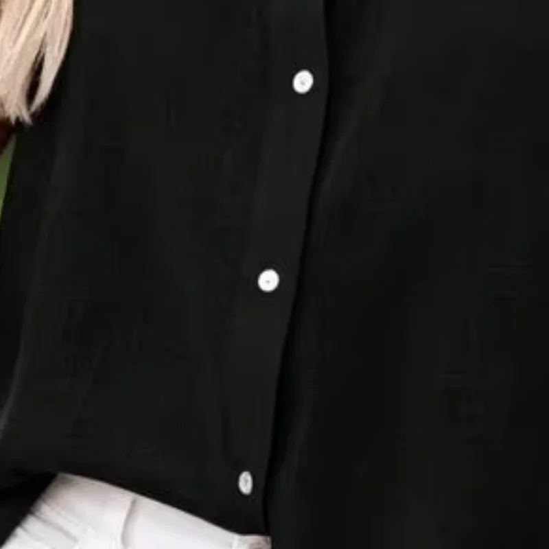 Professional Women Blouse Sleeveless Button Down Shirt Pure Color Loose Fit Blouse Breathable Summer Tops Office Workwear