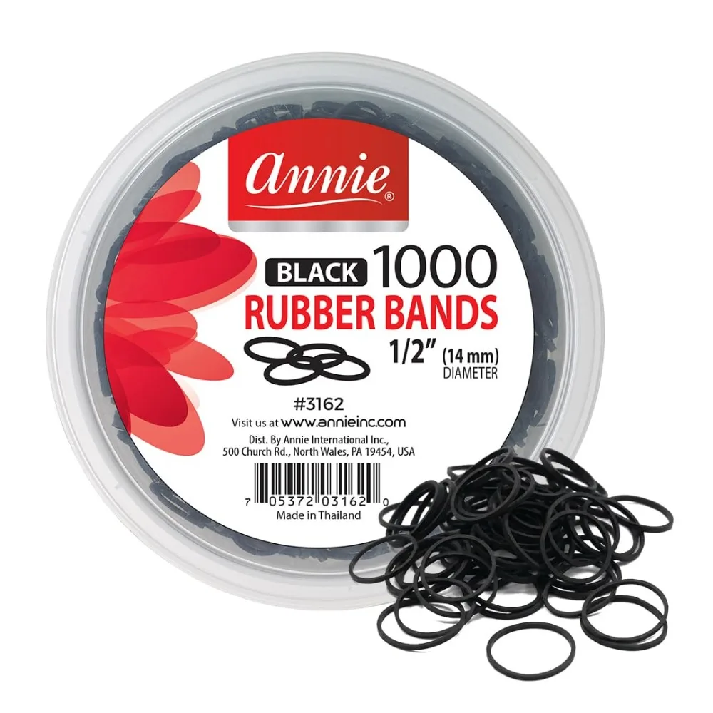 1000 Pcs Black Mini Rubber Bands Half Inch Stretchy Elastic Hair Ties for Braiding and Hairstyles Strong Durable Secure Hair Bands