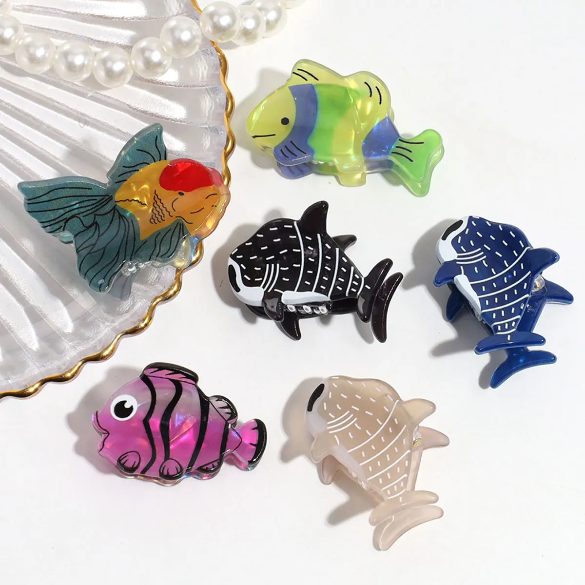 Fun marine animal small grab clip female back of head cartoon shark clip hairpin cute cute cute hair accessories