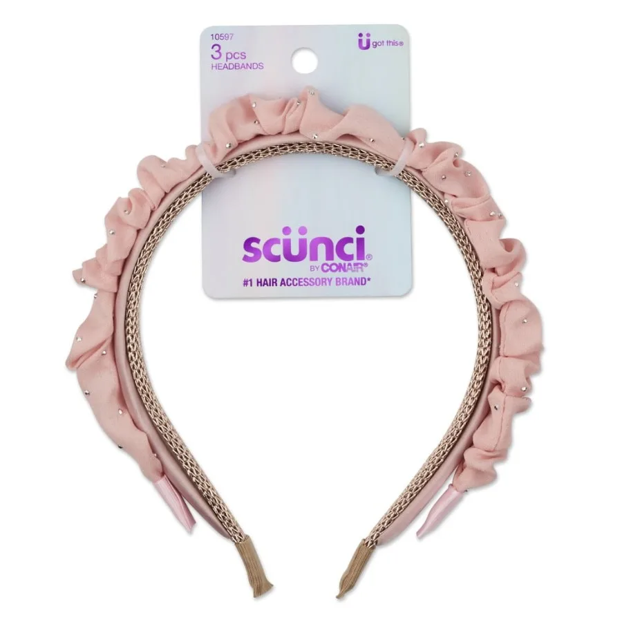 Fashion Assorted Headbands Multicolor 3 Count