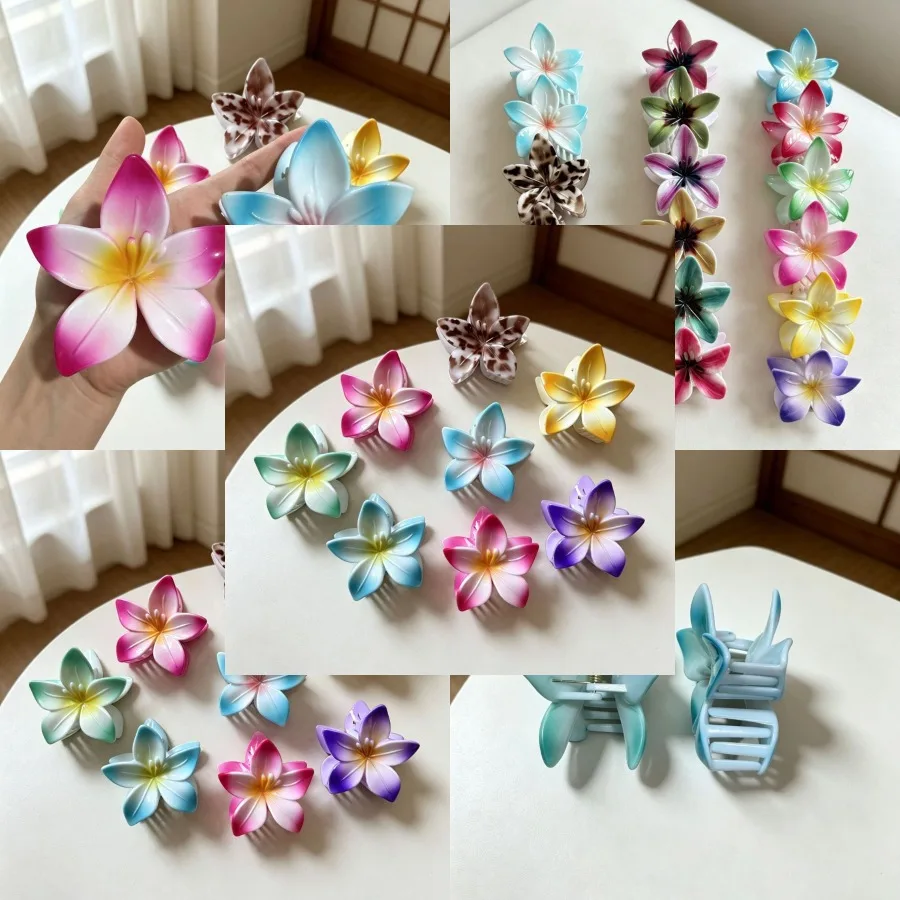 Cross-border new graded-color painted hairpins for women with a high-end feeling, back of the head, half-tied hair, grab clips,