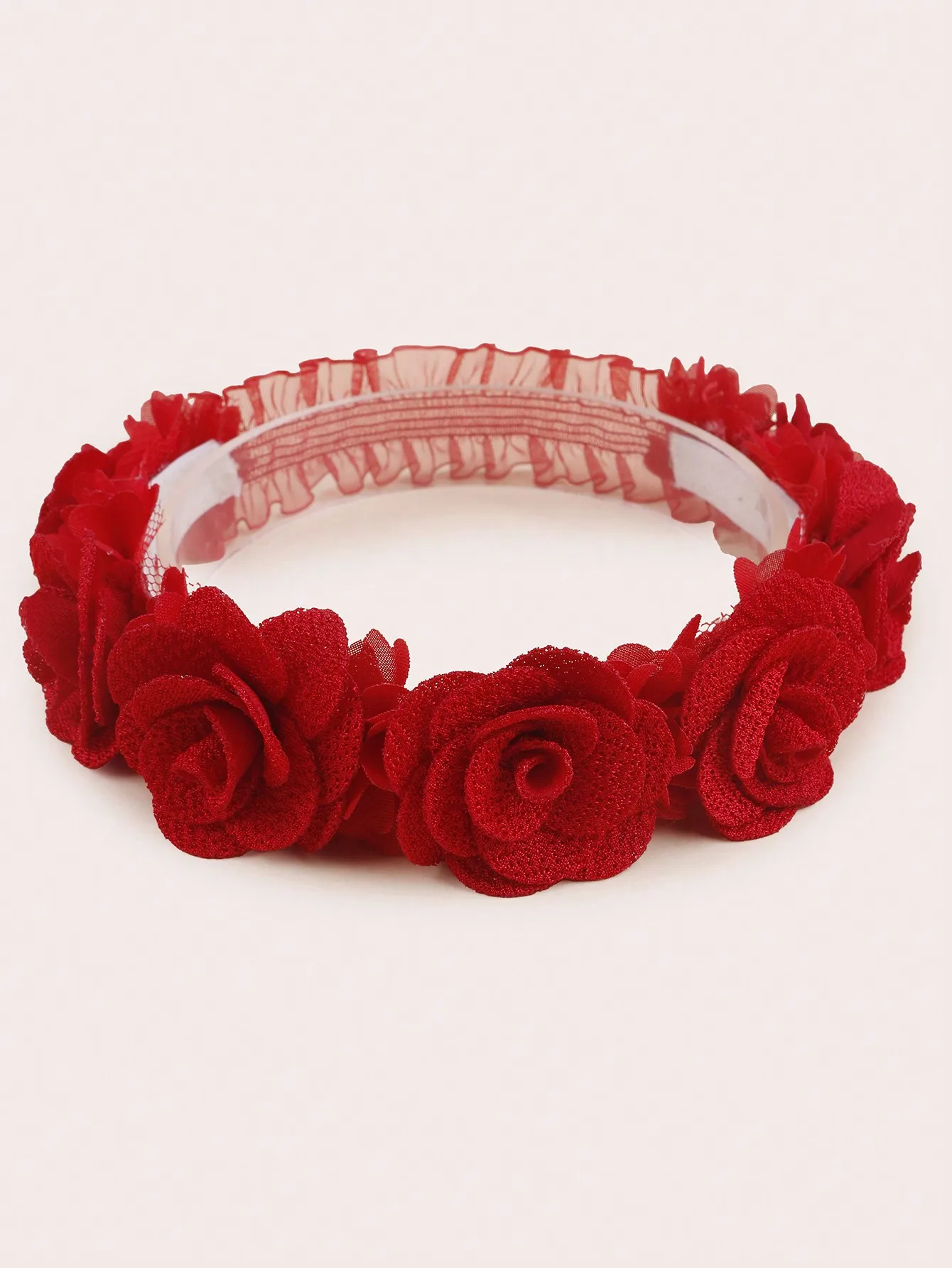 1pc Burgundy Layered Rose Flower Baby Headband Love Valentine