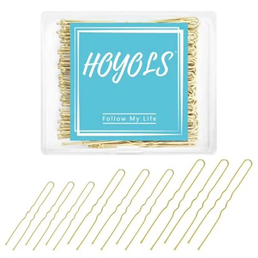 U Shaped Bobby Pins Assorted Size, Metal Clips for Buns Women Girls Hairstyle Updo Thin Thick Hair Gold, 150 Count