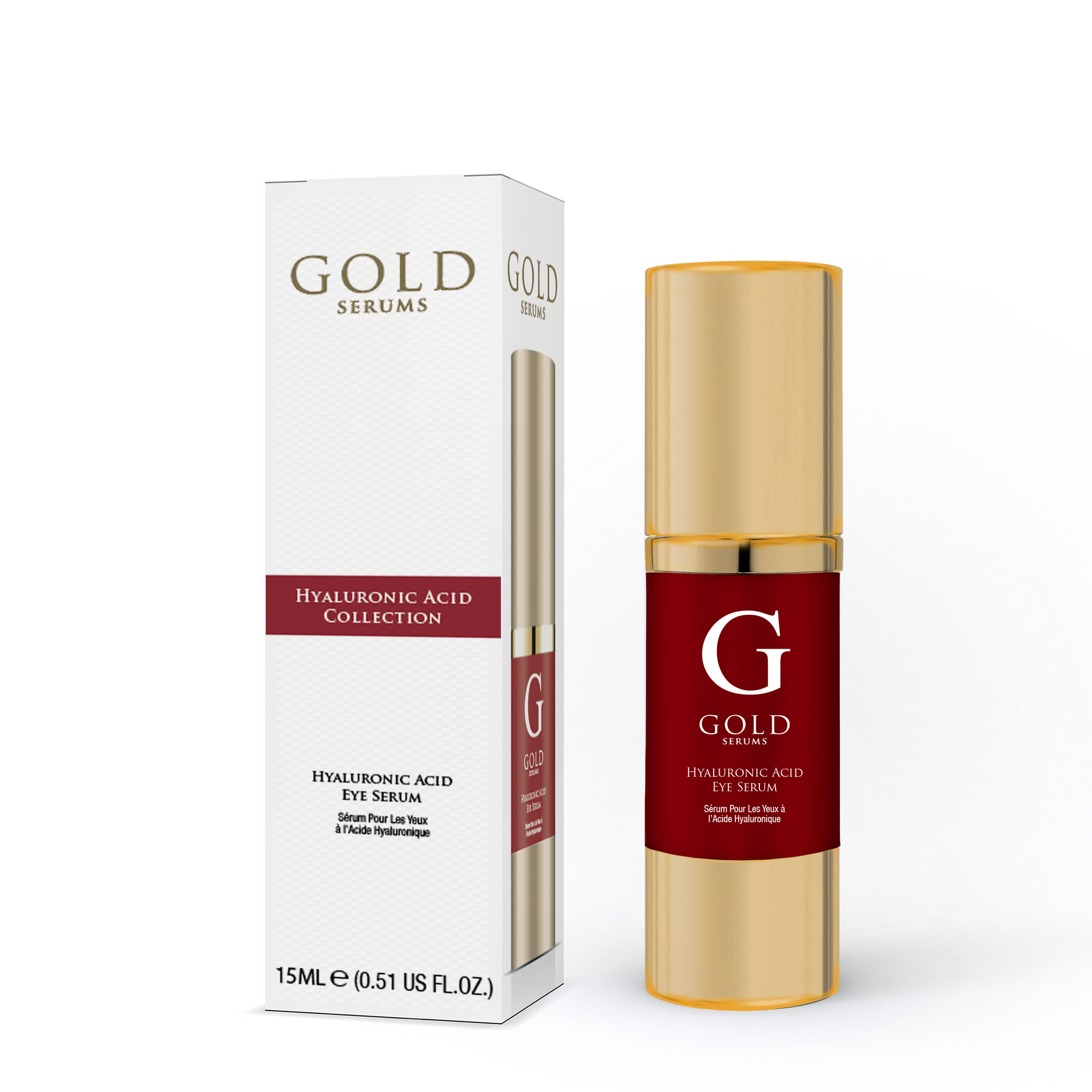 Gold Serums Sérum Contorno de Ojos con Ácido Hialurónico Hidratante y Anti-edad 15ml
