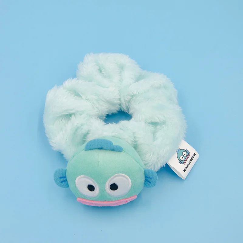 Hangyodon Cartoon Cinnamoroll Soft Absorb Water Wash One's Face Plush Hair Tie Doll Elastic Hairband Decoration Gift for Daily