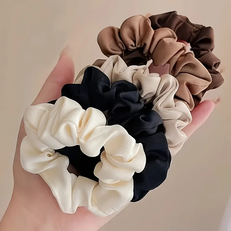 Random color 1pcs retro silk large intestine hair band, high elasticity - very suitable for family indoor, outdoor activities, going out to play, travel and other occasions