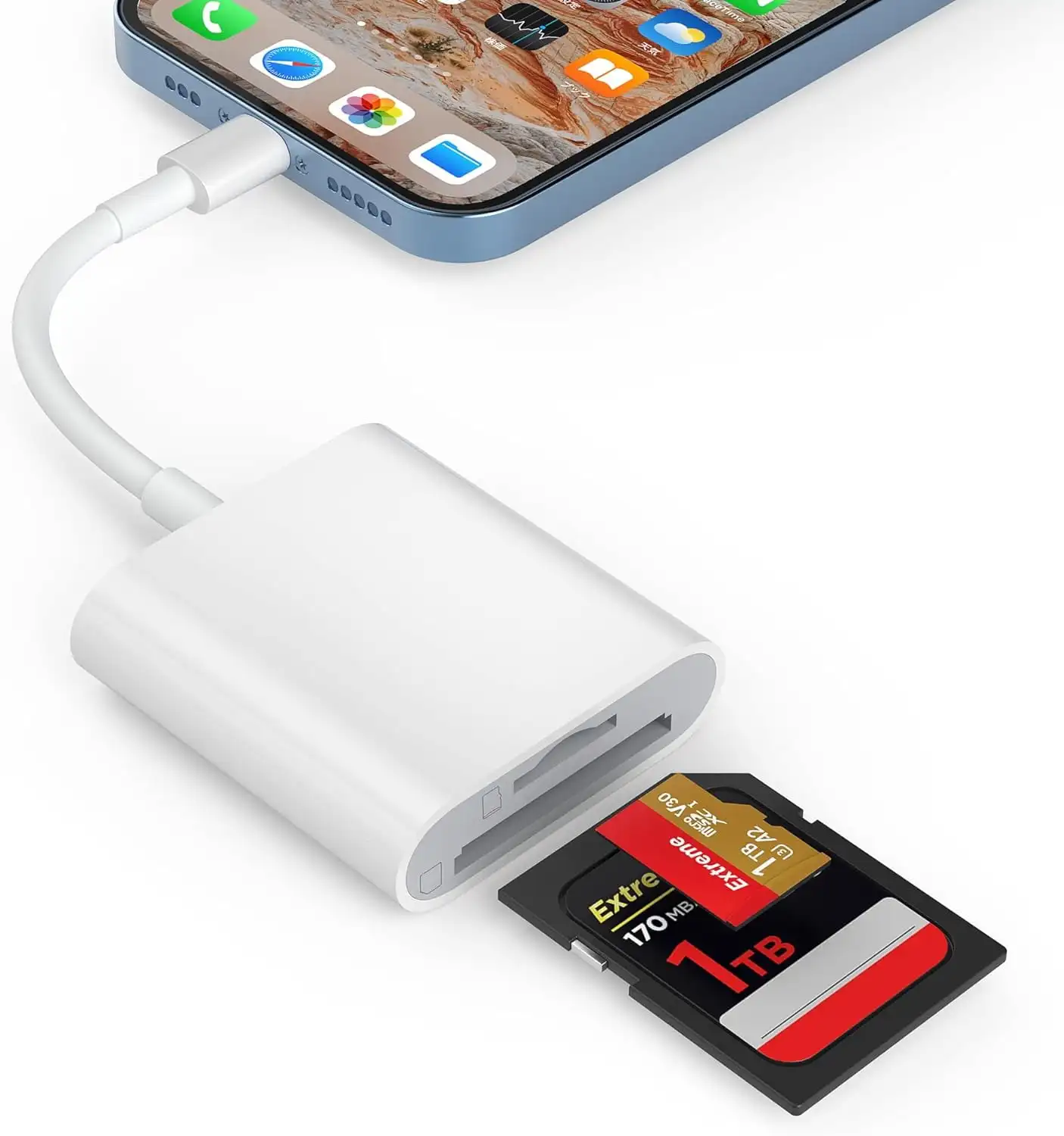 FLASH SALE Card Reader Adapter,    plug and play, supports SD and TF cards, supports all 9.2 and above iOS