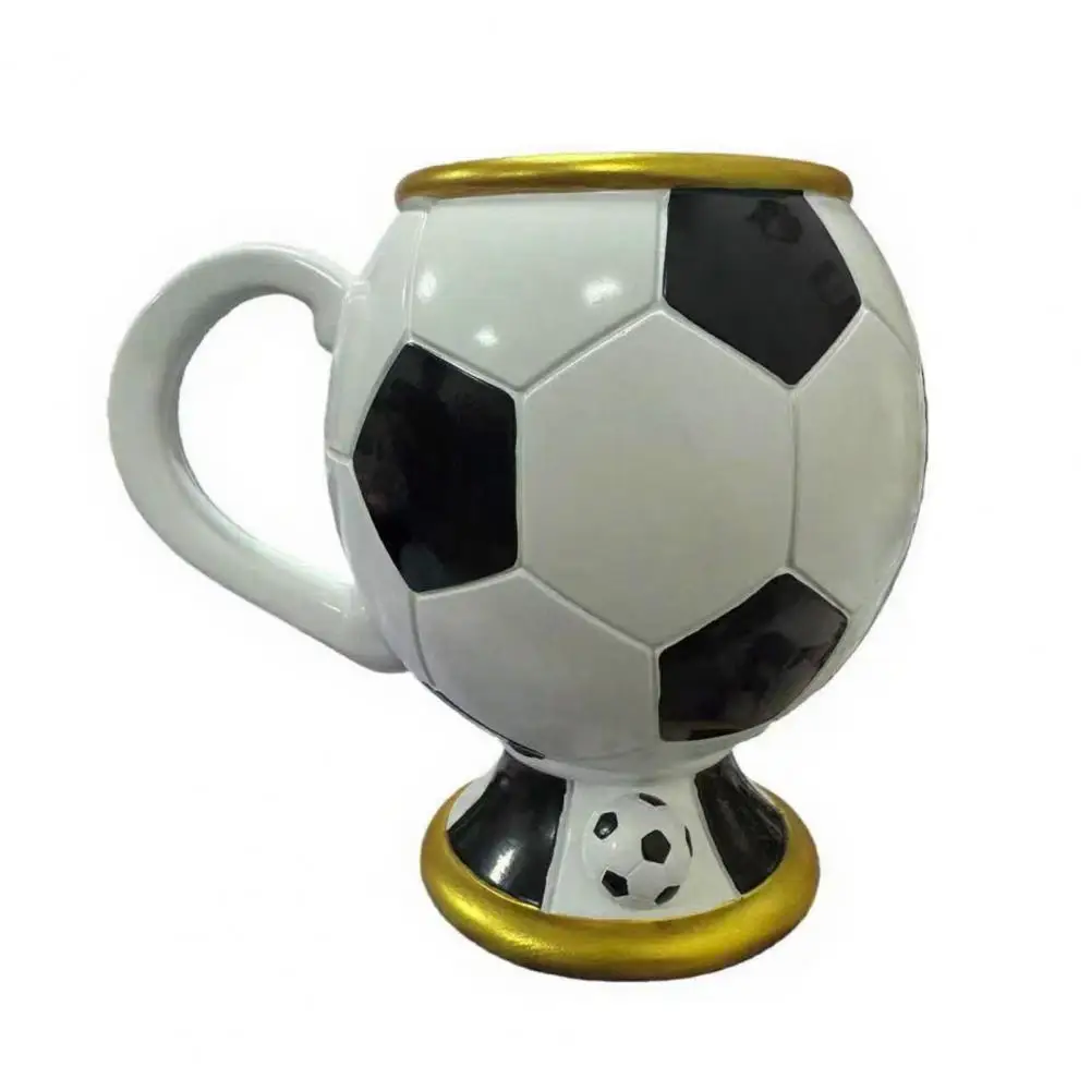 Mini Football Detail Mug Soccer Ball Resin Mug with Handle Capacity Heat Resistant Coffee Cup Football Fan Collectible for Home