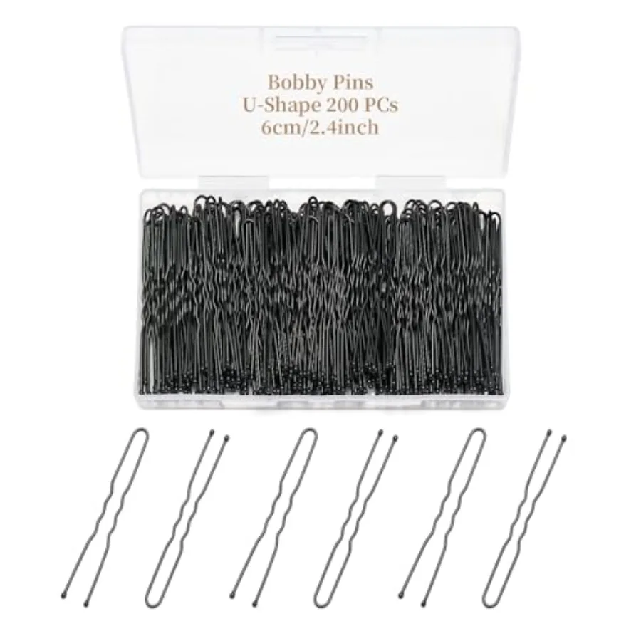 200 Pcs 2.4 Inch U-Shaped Bobby Pins Metal Hair Pins Hair Accessories for Women Stylists Hair Sticks Girl