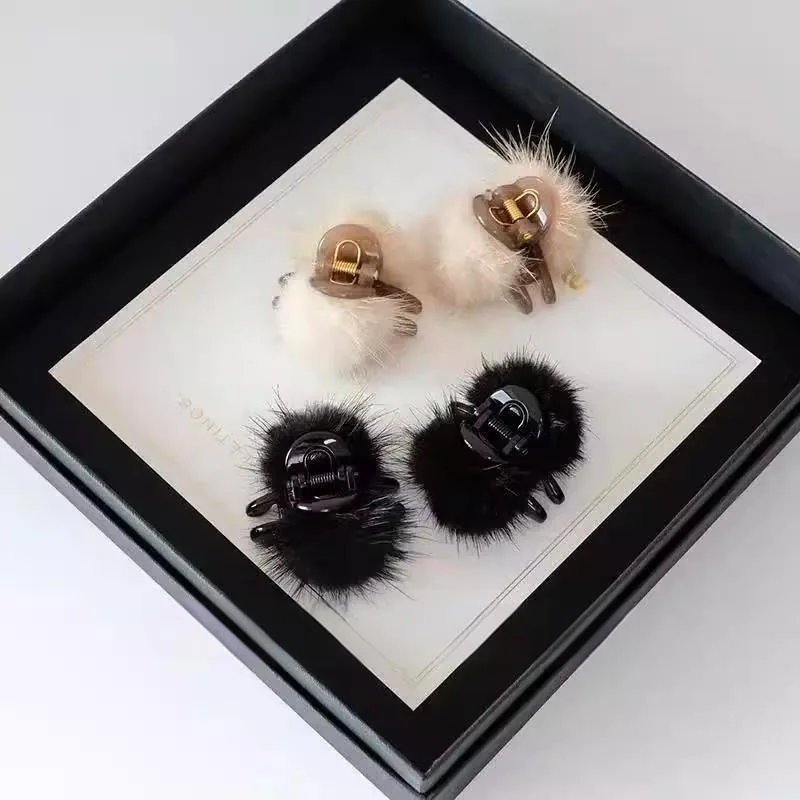 2pcs/set Cute Hairball Small Hair Claw For Women Girls Sweet Hair Ornament Claw Clip Hair Clip Hairpin Lovely Hair Accessories
