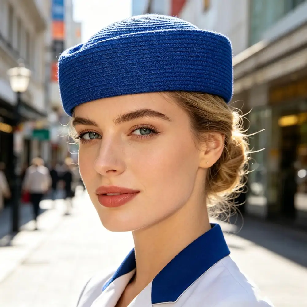 Beret Hat UV Protection Summer Straw Beret Outdoor Visor Hat Lightweight Summer Beach Hat Headwear France Retro Pillbox Hats