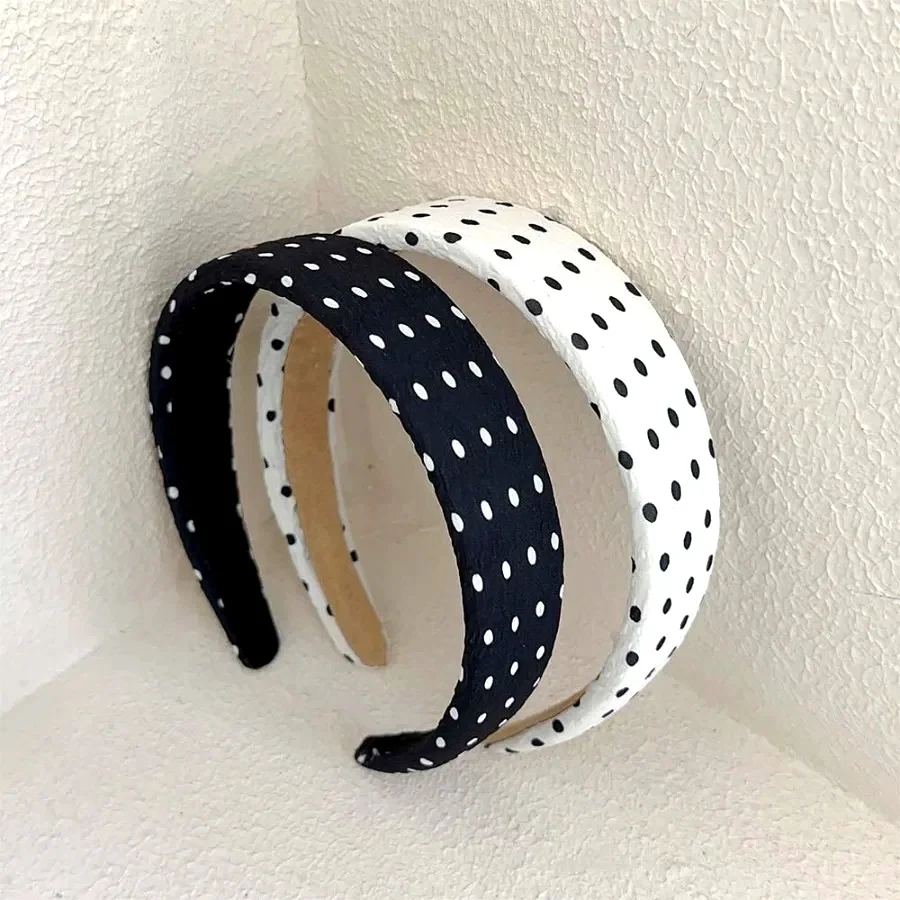PROLY New Fashion Headband For Women Classic Dot Point Hairband Black White Headwear Summer Cool Hair Accessories Girls