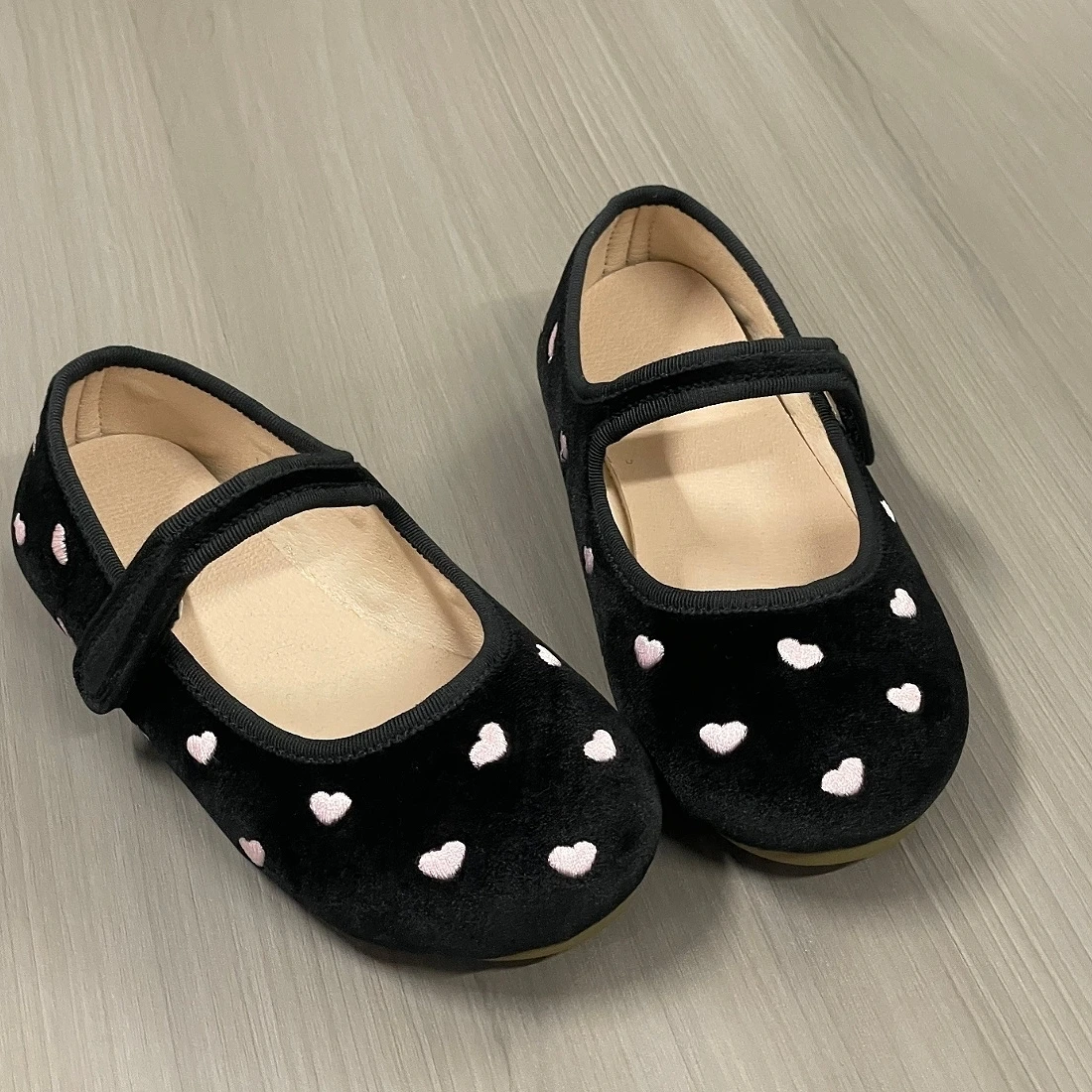 Jinyu New Arrival Fashion Black Outdoor Activity Princess Shoes Children's Shoes Velvet  Leather Durable Baby Girl Shoes