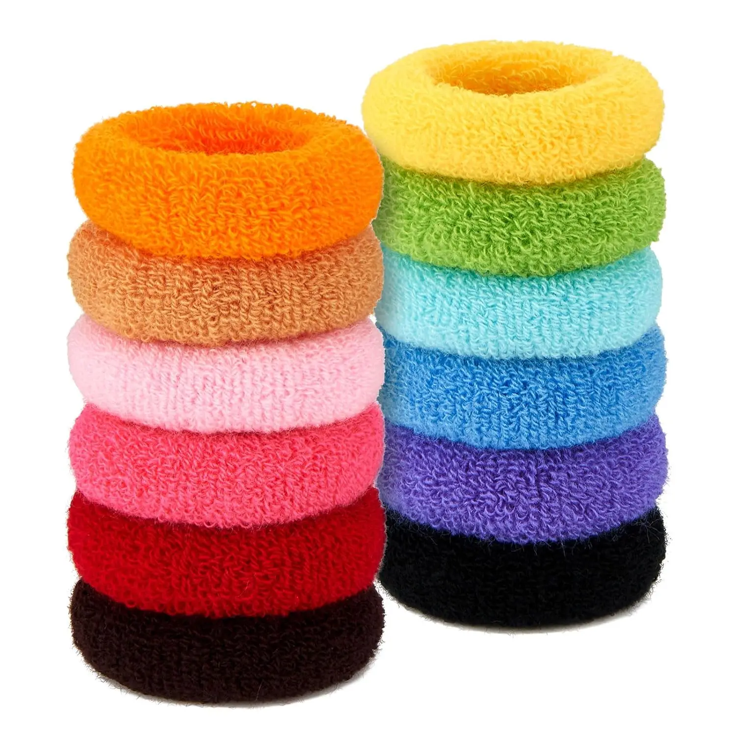 12 Pcs No Damage Hair Ties Thick Hair Elastic Rubber Bands Hair Accessories Scrunchies Seamless