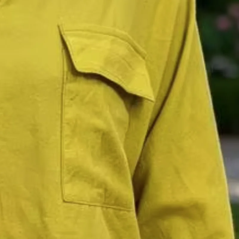 Lightweight Women Shirt V-neck Half Sleeve Casual Blouse with Flap Pocket Loose Fit Skin-friendly Breathable Summer Shirt