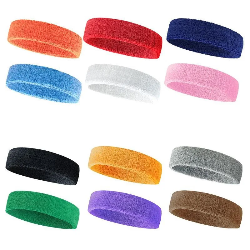 Towel material solid high eleastic thick sweat absorbing running cycling outdoor sports sweatband headband hair band
