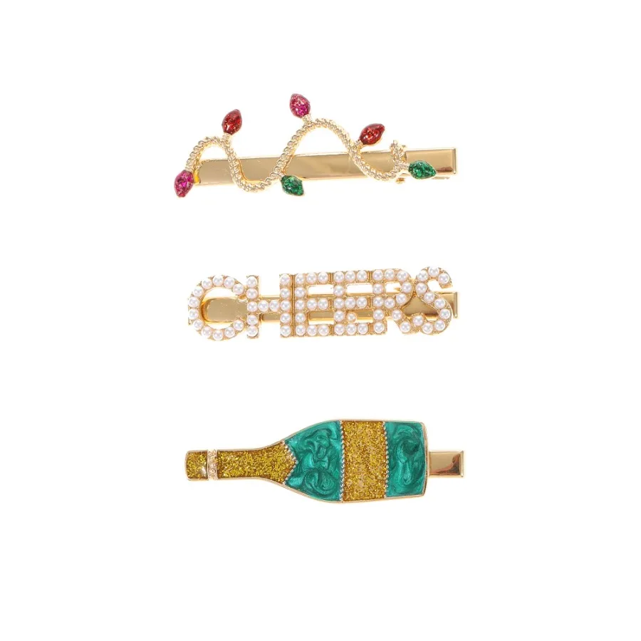 Holiday Cheers Hair Clips Set of 3
