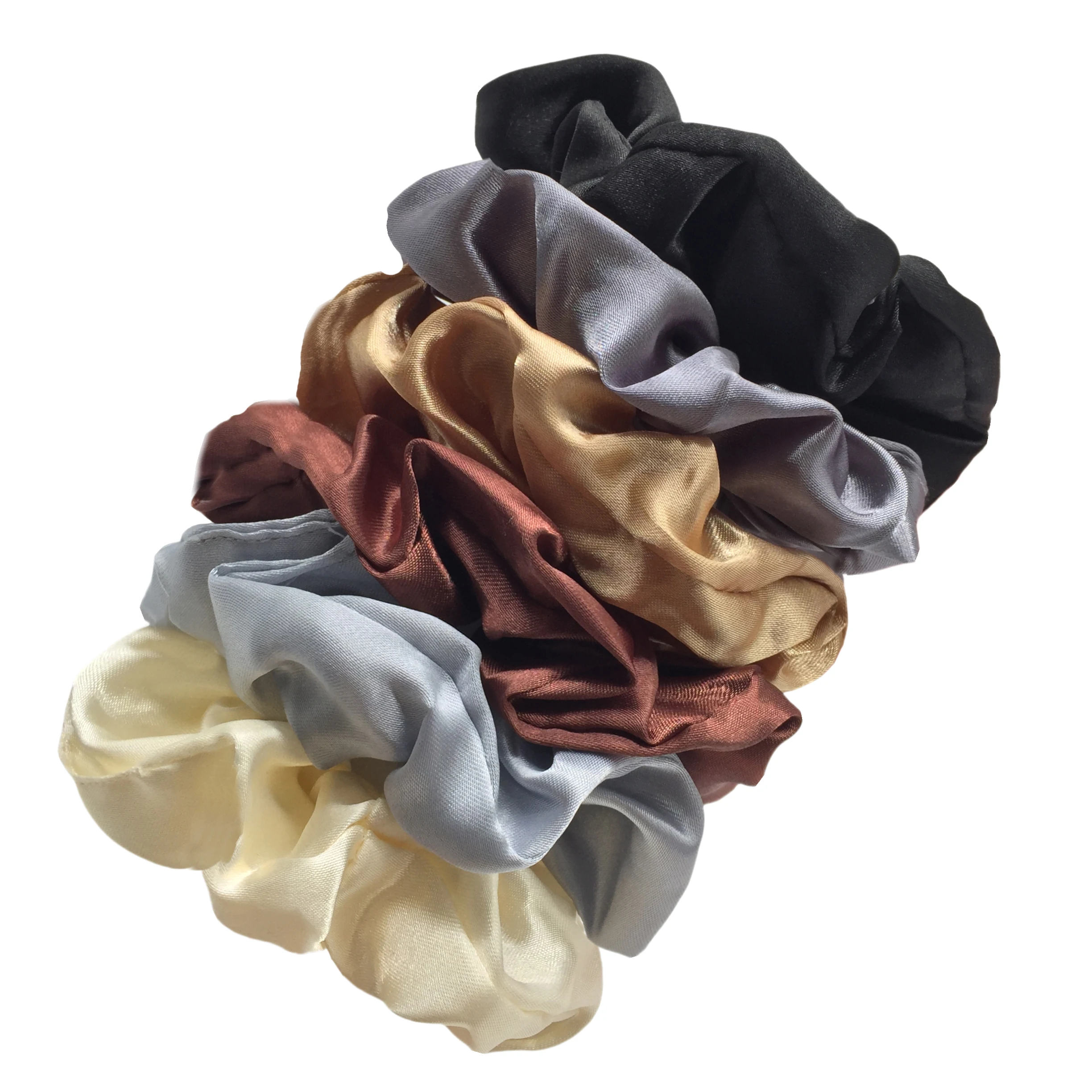 12/8pcs Premium Satin Large Intestine Hair Bands for Women Hundreds of Fabric Rubber Bands Hair Accessories