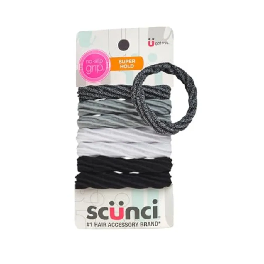 Scunci No Damage Ponytailers Hair Ties Elastics, 8 pcs