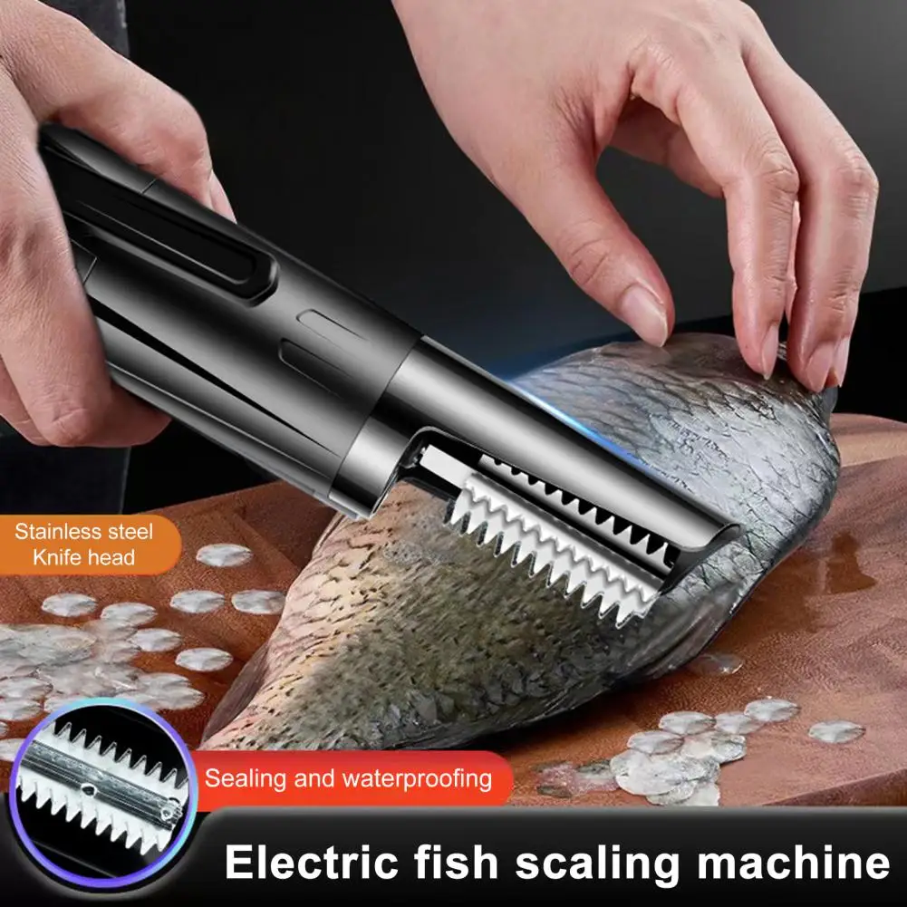 Safe Fish Descaling Tool Adjustable Speed Electric Fish Scaler Cordless Rechargeable Fish Scale Remover Waterproof Professional
