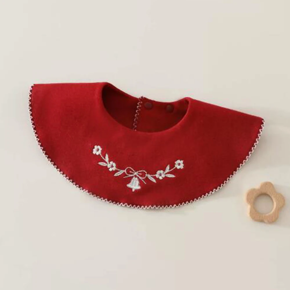 Baby Feeding Bib Waterproof Flower Embrodiery Fashion Soft Adjustable Bibs For Babies Teeth Drool Burping Cloth For Baby