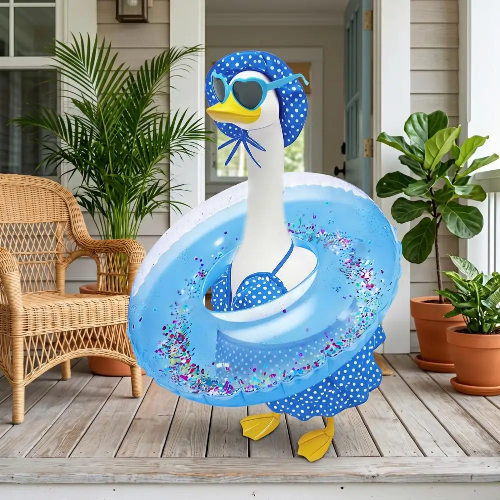 Beach Party Decor Goose Costume Hawaiian Style Summer Outfit Porch Goose Clothing Decorative Lawn Garden Outdoor Pool Attire