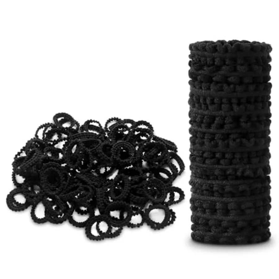 Small Elastic Hair Ties, Soft, Stretchy, and Non-Damage Hair Bands, 100 Pcs Strong, Durable Mini Rubber Bands for Toddlers, Gir