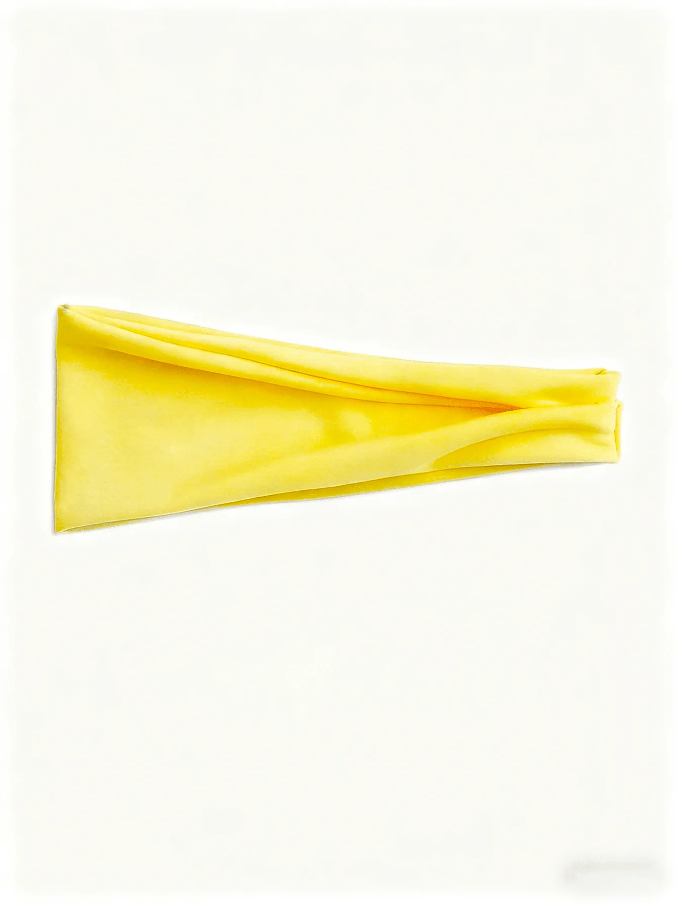 1pc Wide Yellow Headband For Women, Soft Elastic Fabric Suitable For Sports, Yoga, Makeup And Daily Wear, Elastic Solid Color