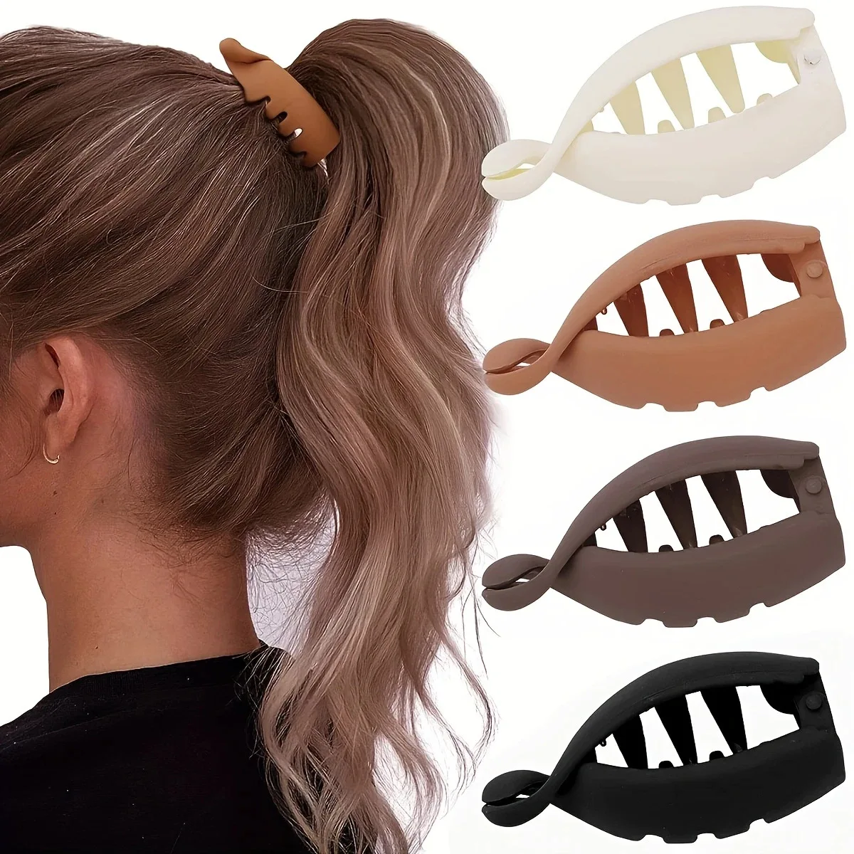 1/4pcs Twist Banana Clip Vertical Clip Ponytail Hair Clip Hair Volume Girl Back of Head Top of Head Hair Tieip