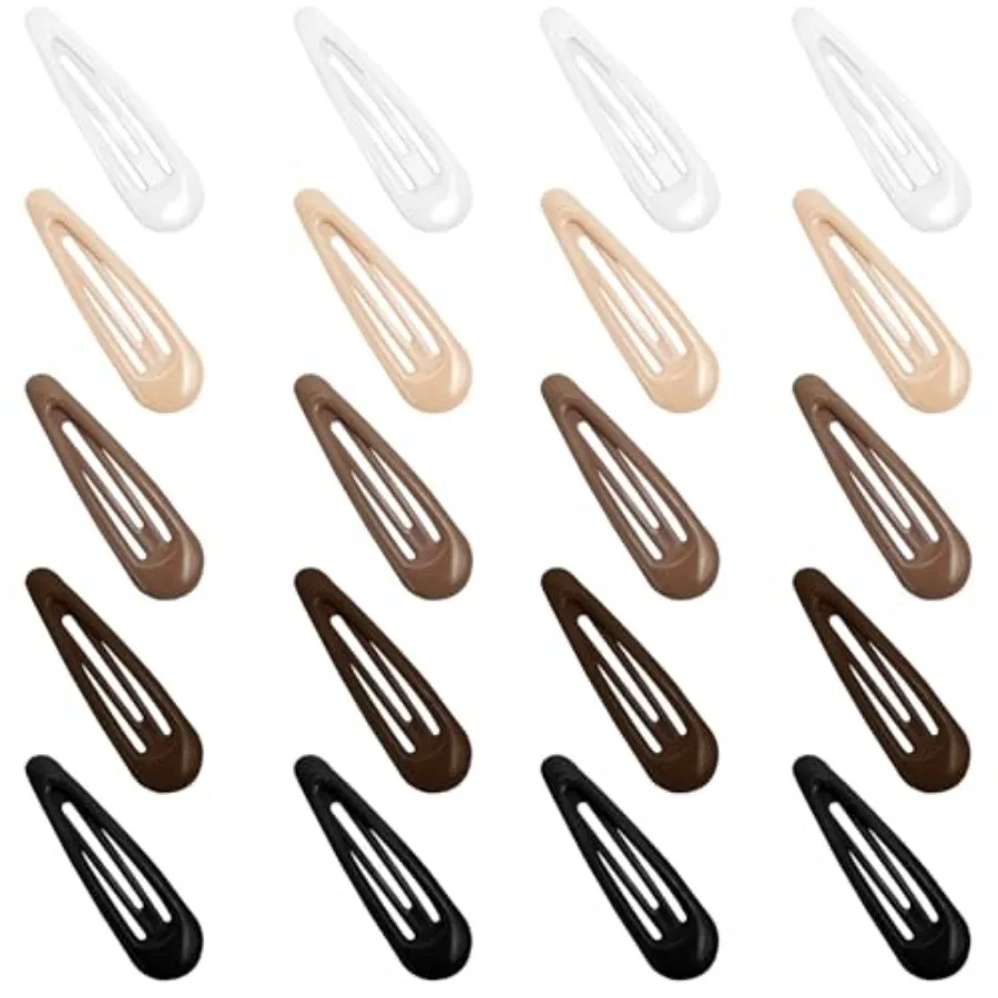 Snap Hair Clips for Women Water Drop Non Slip Hair Barrettes Heavy Coated Metal Hair Clips Accessory 20 PCS 1.89