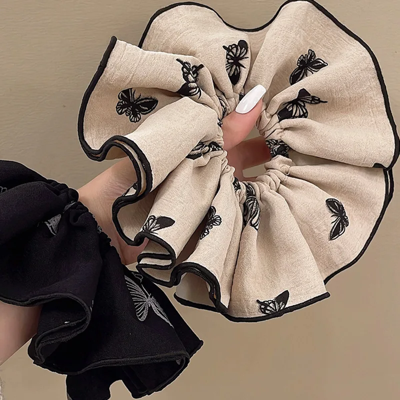 2025 Korea Elegant Big Scrunchies Women Girl Elastic Hair Rubber Band Accessories Tie Hair Ring Rope Headdress Headwear Ornament
