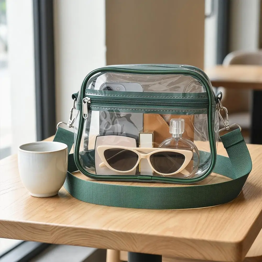 Clear Crossbody Bag Small Crossbody Purse with Adjustable Removable Strap Unisex Shoulder Bag for Concerts Music Festivals