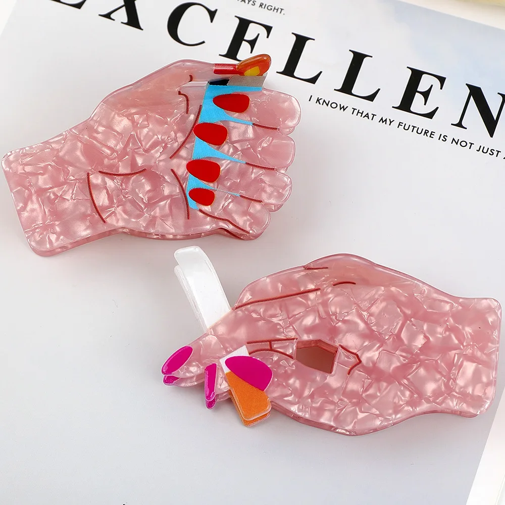 Cross-border new creative personalized lighter cigarette shape grab clip funny fun acrylic hairpin back head hair accessories