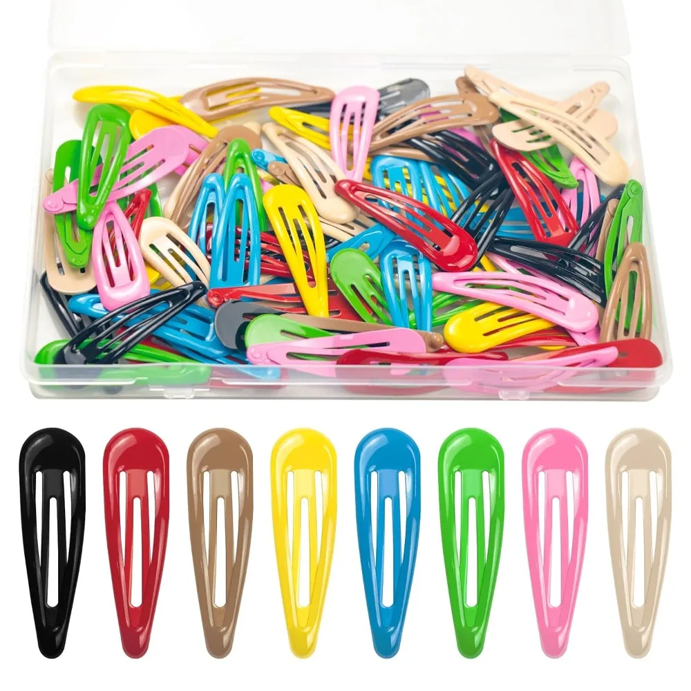 Metal Snap Hair Clips 80 Pcs Barrettes for Women Girls Thick Fine Hair 8 Colors Small Hairpins