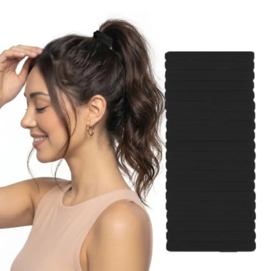 Seamless High Stretch Hair Ties No Damage for Fine Thick Curly Hair Nylon Ponytail Holders Soft Hair Bands No Crease Ouchless H