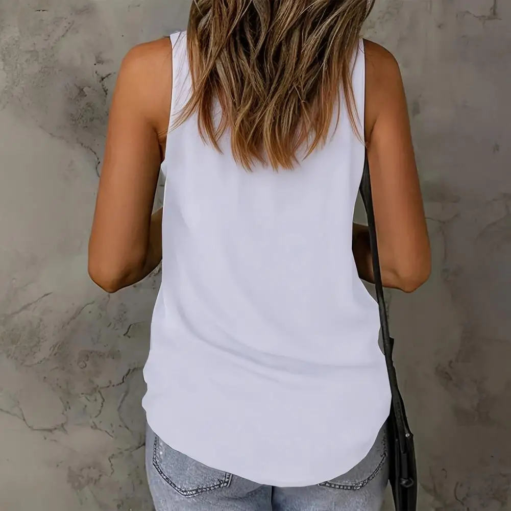 Vest Women’s V-neck Vest Top Soft Breathable Fabric Blouse Loose Fit Mesh Splicing Summer Party Wear Shirt Soft Fabric Women