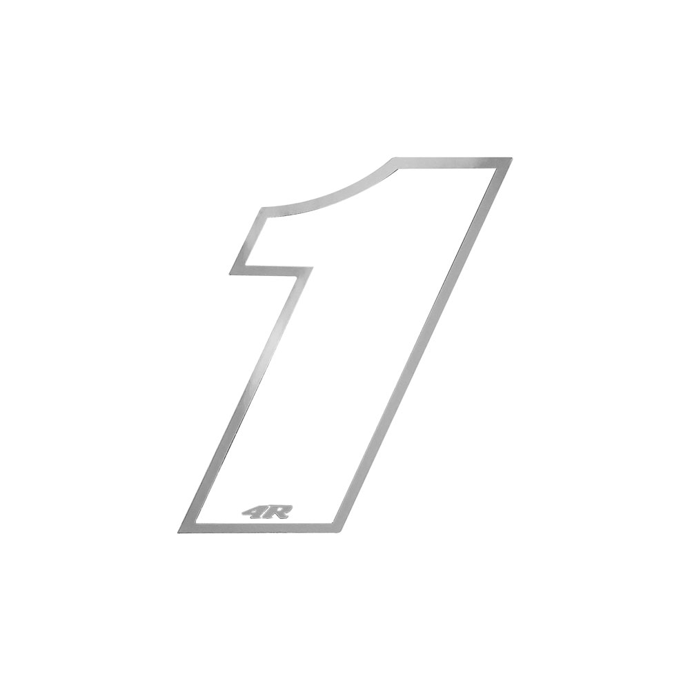Moto Carrera Número Pegatina "1" Blanco 65x85mm