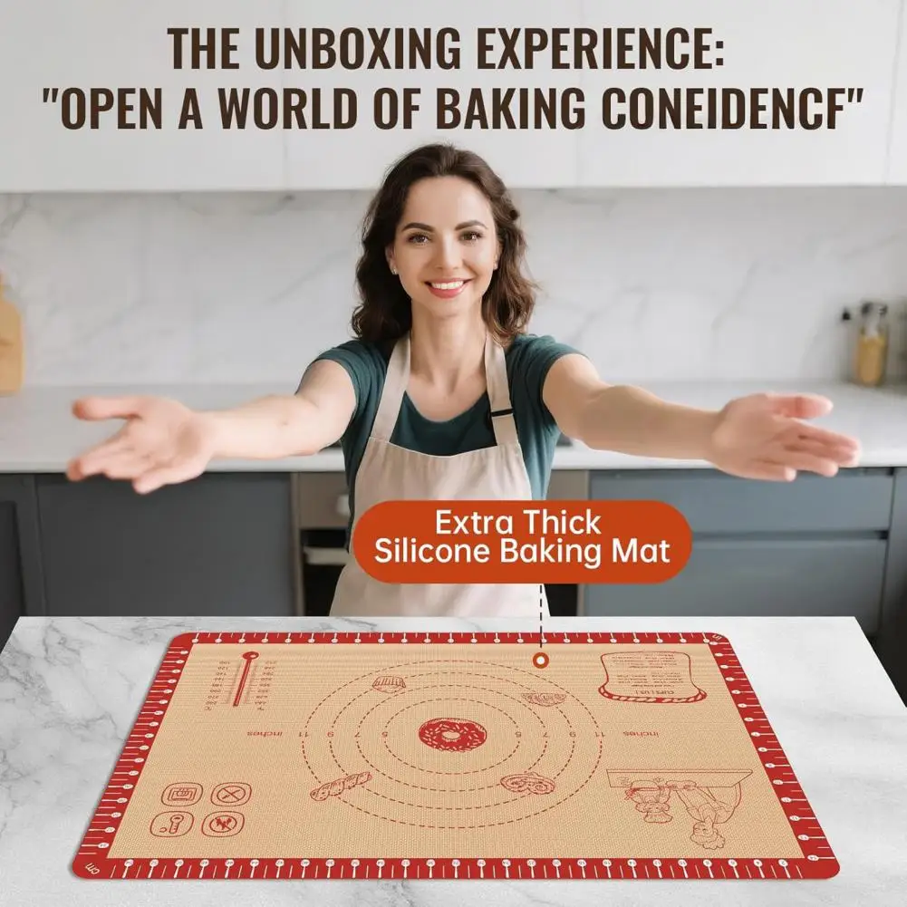 Heat-resistant Baking Mat Silicone Baking Mat Non-stick Pastry Mat for Rolling Dough Heat-resistant Cookie Fondant Thick Oven
