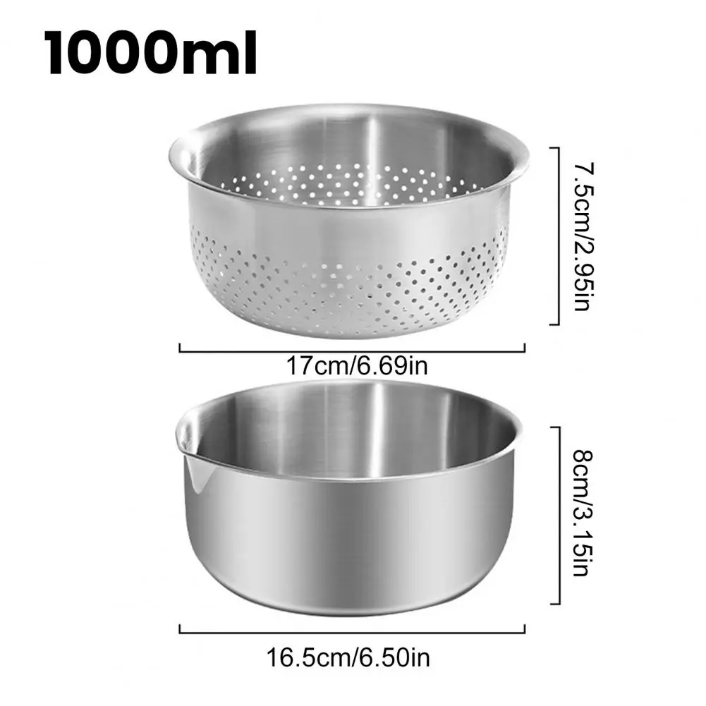 Double Layer Colander Basin Stainless Steel Colander Bowl Dishwasher Safe Salad Strainer Basket Rice Washer for Vegetables