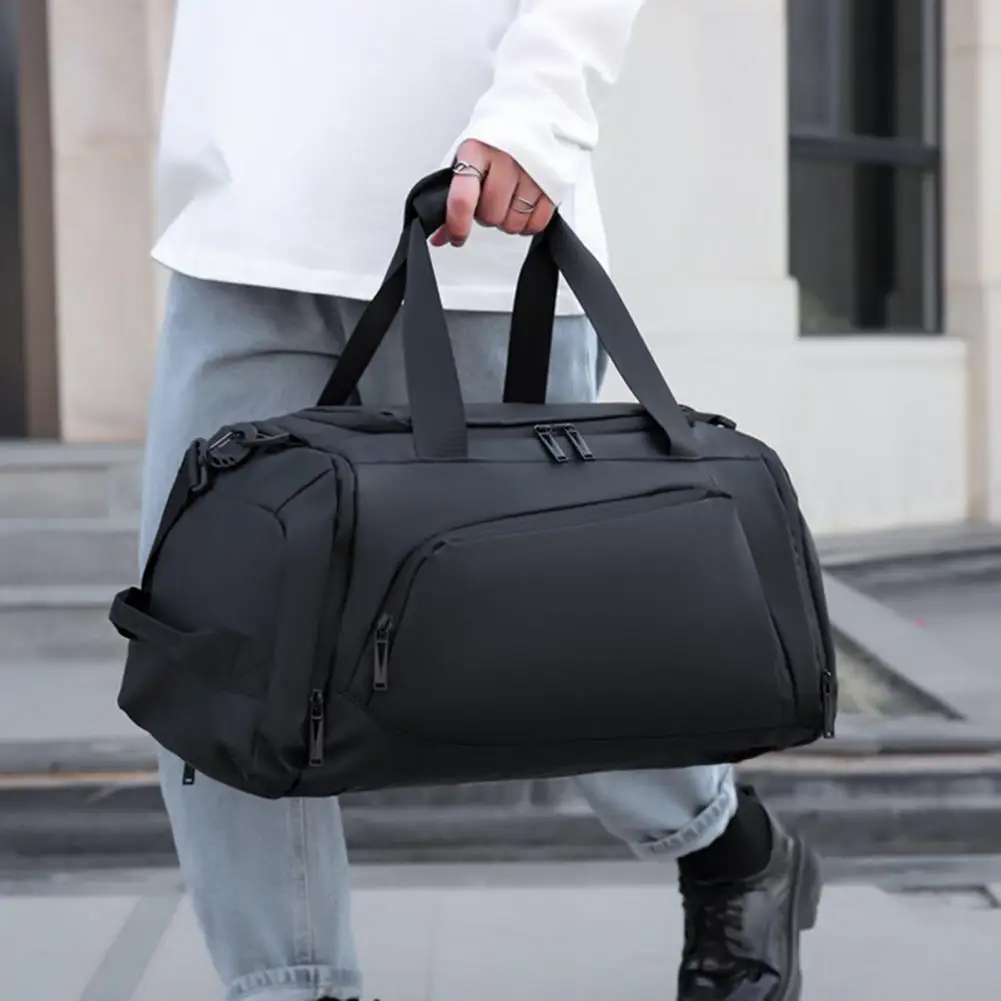 Shoe Compartment Duffle Bag Men Gym Tote with Wet Pocket Overnight Duffel Weekender Backpack for Travel Business Trips