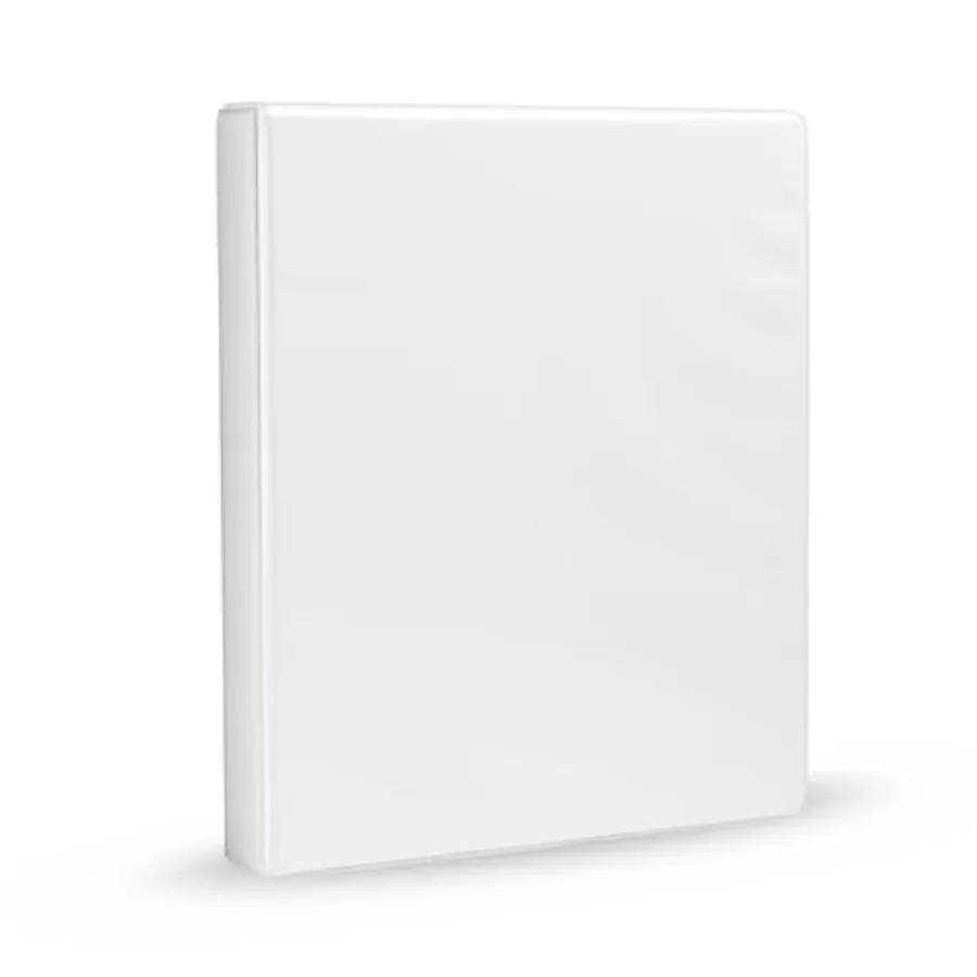 3-Ring Binder, 1-Inch, Customizable, with Pockets for Organization, White