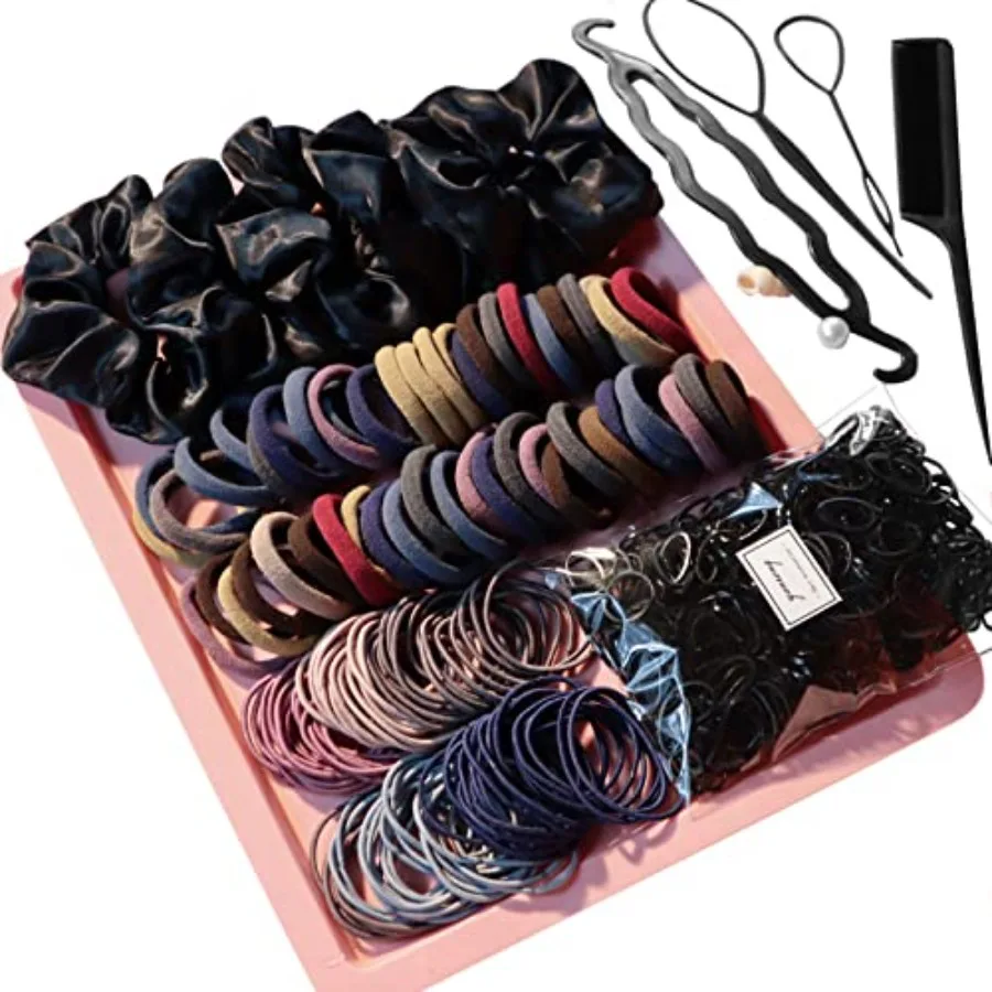 YANRONG 755PCS Hair Accessories for Woman Set Seamless Ponytail Holders Variety Hair Scrunchies Hair Bands Scrunchy Hair Ties F
