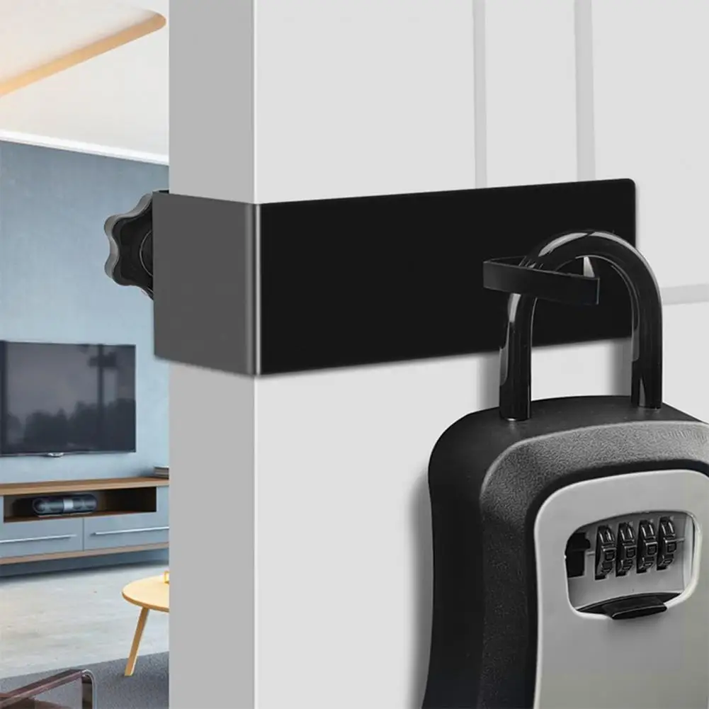 Door Mount Holder Adjustable Lock Box Door Mount Bracket Heavy Duty Stainless Steel Security Hook Universal Lock Box for Safe