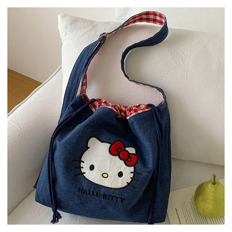 New Sanrio Kawaii HelloKitty Fashion and Leisure Single Shoulder Crossbody Bag Japanese Cartoon Large Capacity Commuter Handbag