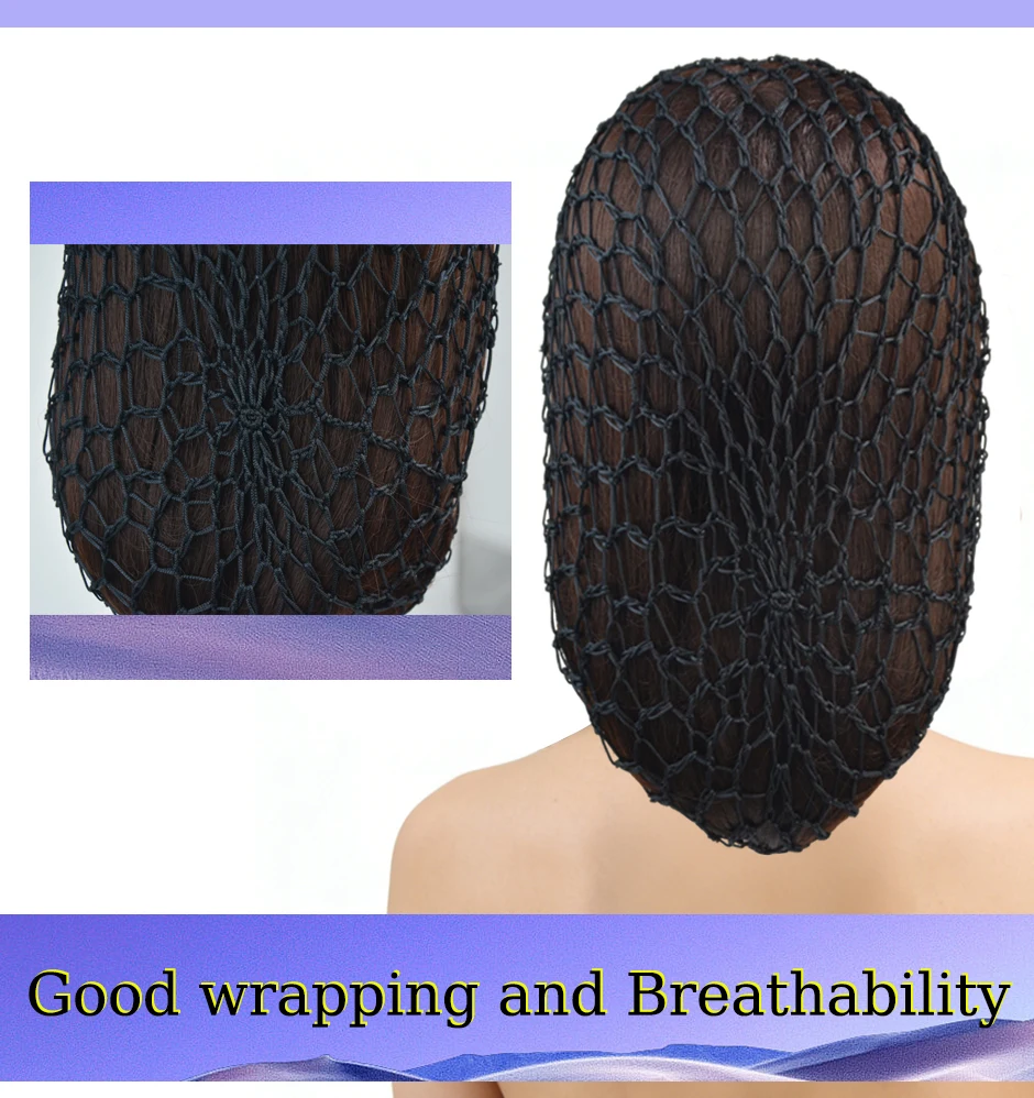 2 Pcs Mesh Crochet Hair Nets Rayon Knit Snood Sleep Cap Soft Stretchy for Daily Sleeping Wear